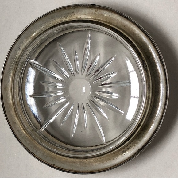 Vintage Frank M. Whiting Small Sterling Silver Crystal Coaster - Picture 13 of 13